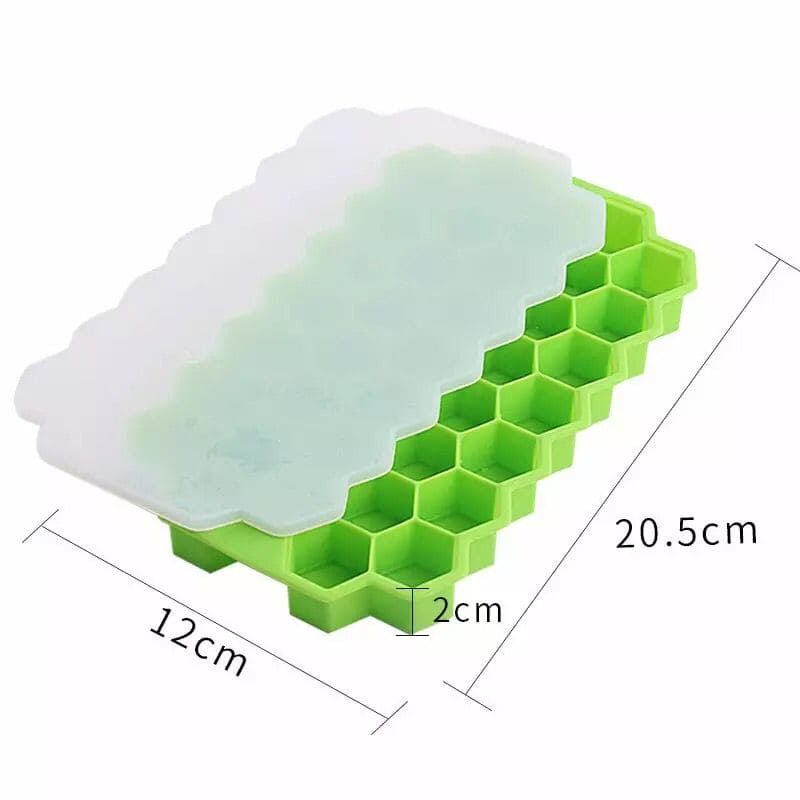 Silicone 37 Cells Hexagonal Honeycomb Shaped Ice Tray, Easy Release Mini Ice Cube Tray With Lid Silicone 37 Cells Hexagonal Honeycomb Shaped Ice Tray, Easy Release Mini Ice Cube Tray With Lid